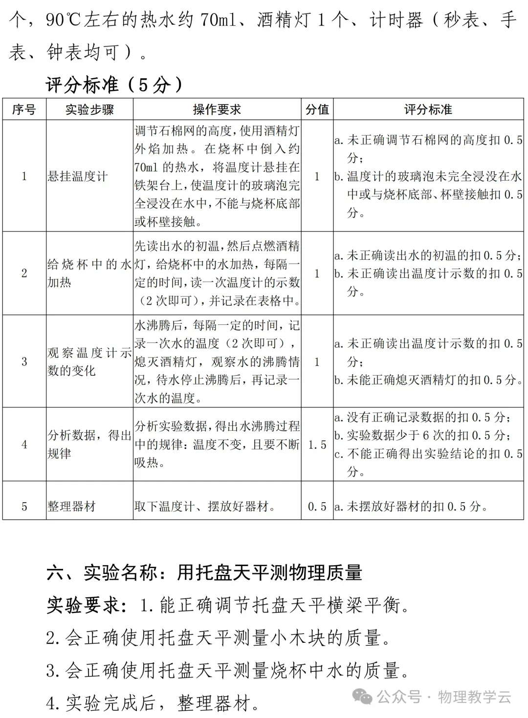 【物理实验】中考物理实验操作题库及评分标准 第7张
