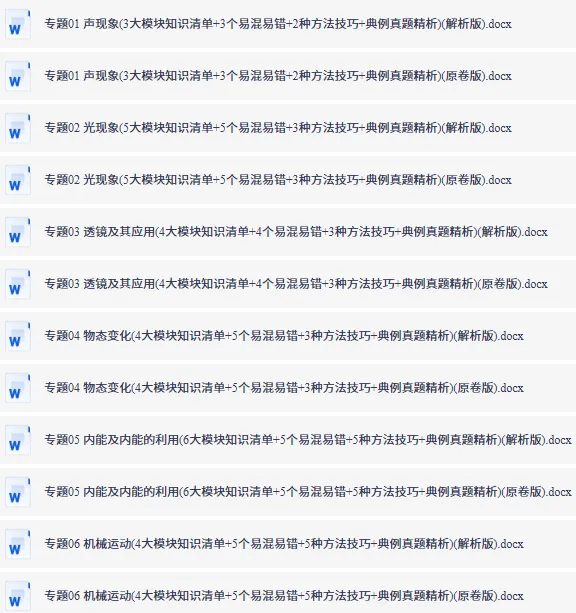 中考各科专题复习汇总 语文数学英语物理化学道法生物地理 第14张