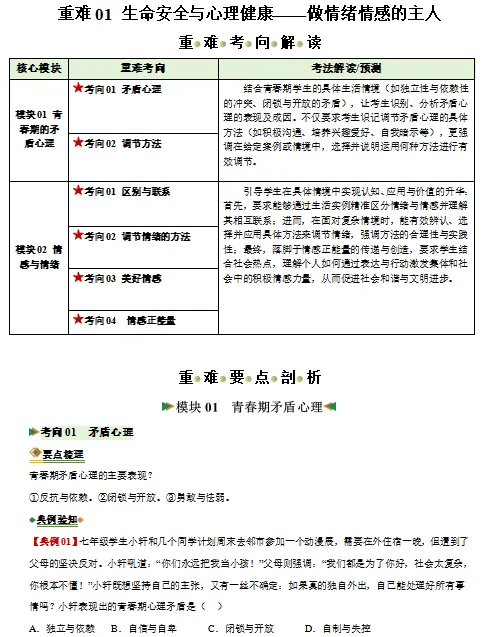 2026年中考道德与法治二轮复习重难点专练,打印一份给孩子,考试轻松突破90分! 第3张