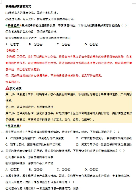 2026年中考道德与法治二轮复习重难点专练,打印一份给孩子,考试轻松突破90分! 第9张