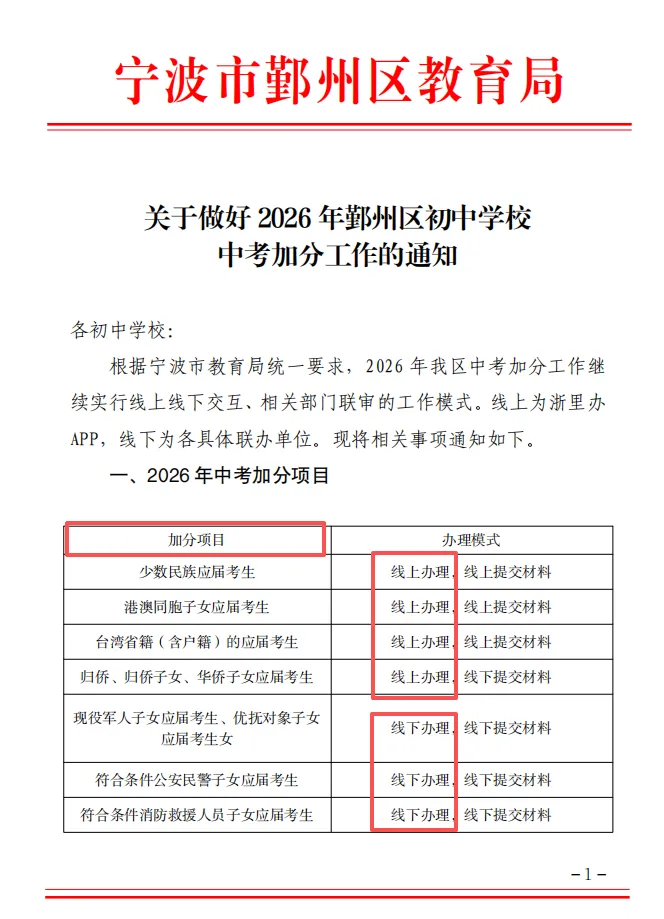 【宁波中考】宁波一地率先发布中考加分工作通知!大家记得及时办理! 第2张