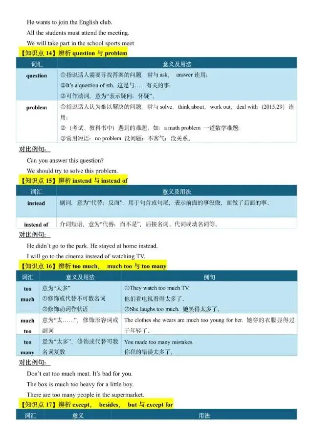 2026中考英语易错点辨析及练习 第5张