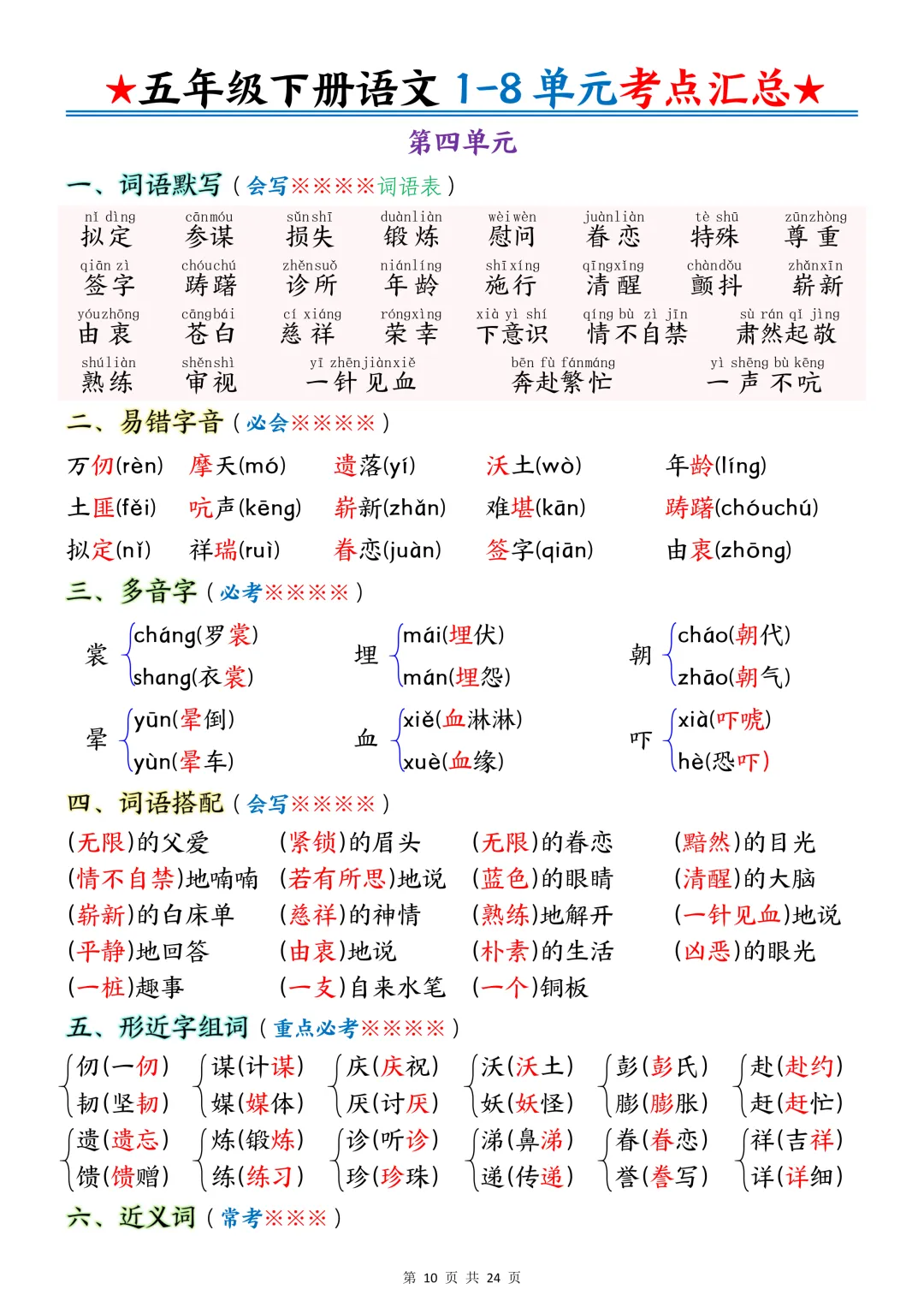 五年级期中复习试卷+模拟卷免费领! 第10张