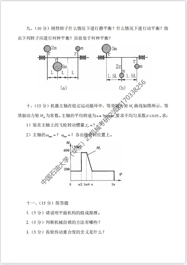 【考研真题】2017年中国石油大学(华东)(822机械原理)考研真题公布 第5张