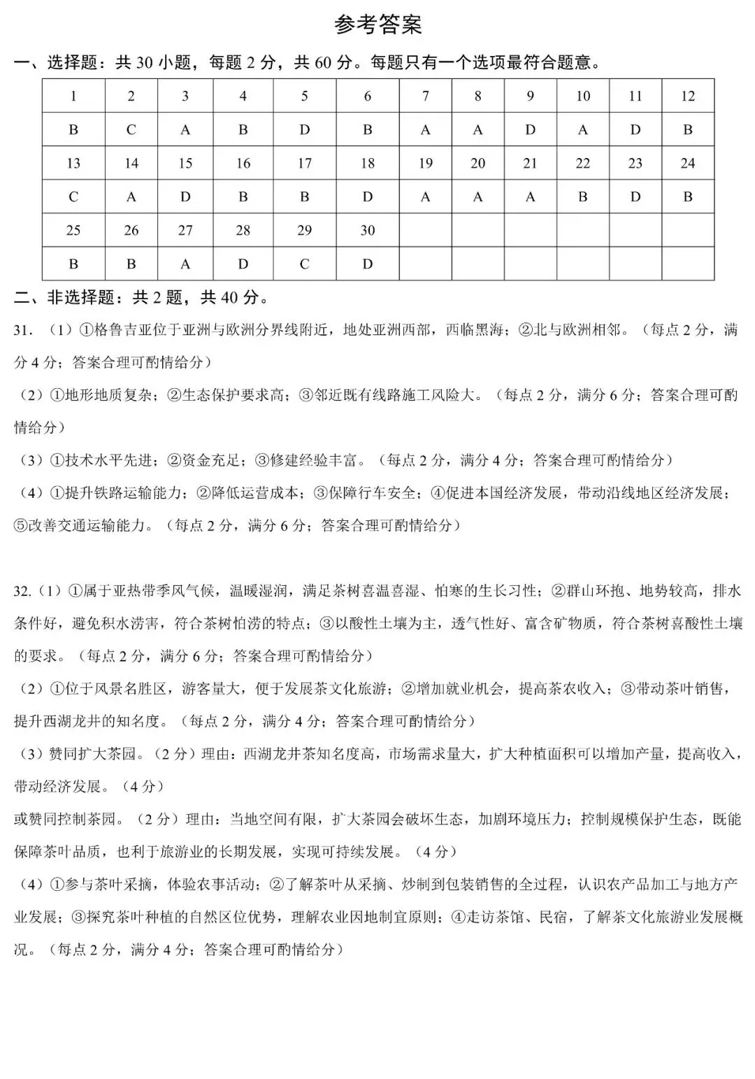 广东省2026年初中学业水平考试地理模拟试卷(二)及答案 第9张