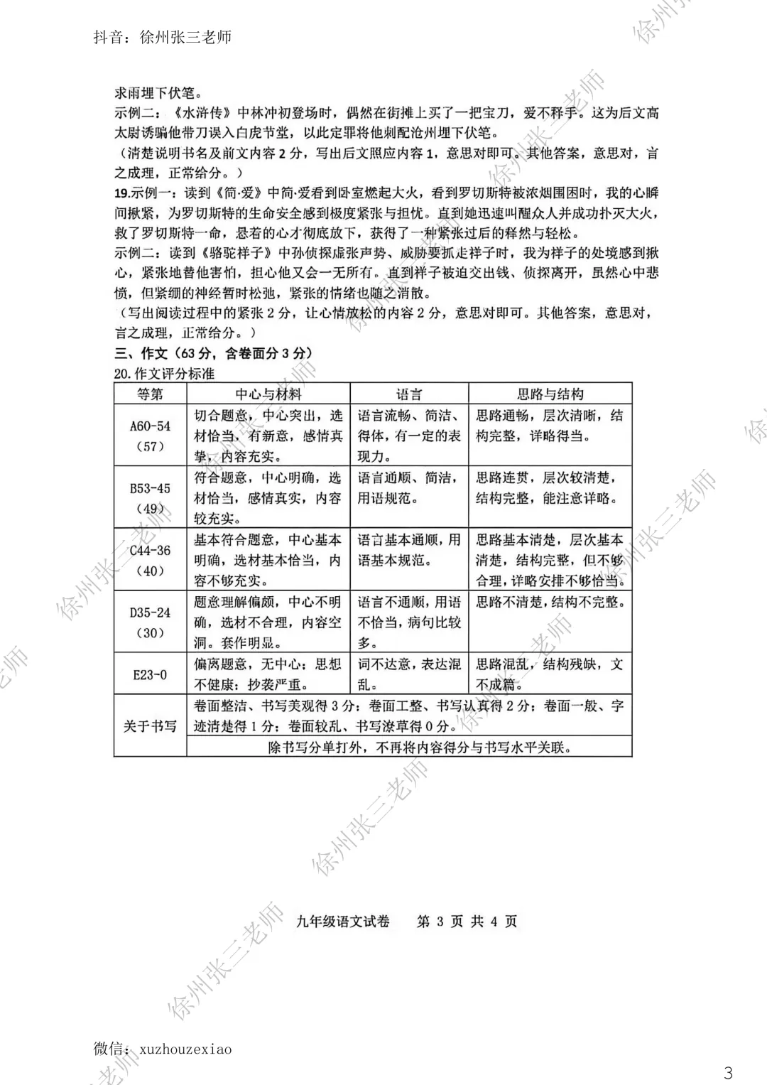 2026徐州铜山一模试卷及答案 第5张