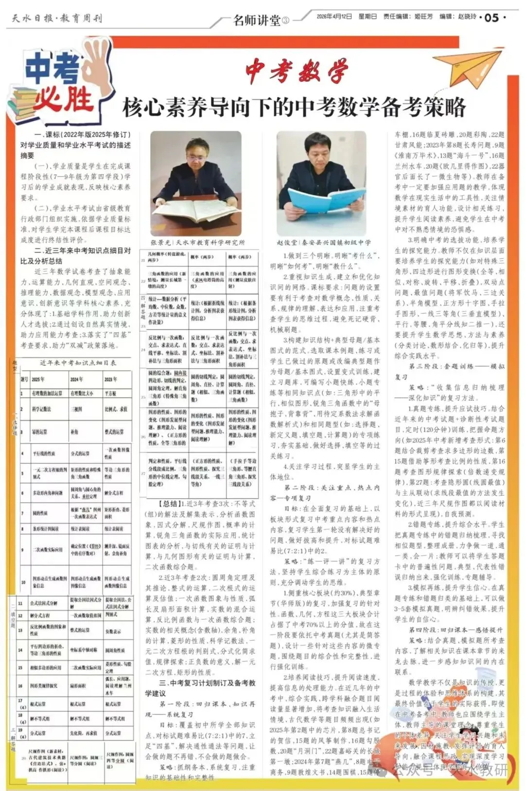 天水市2026年中考备考策略之数学篇 第2张