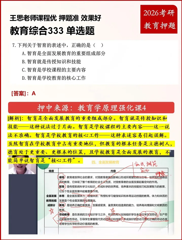 2026 教育综合 333 真题考点全覆盖・命中对比分析 第10张