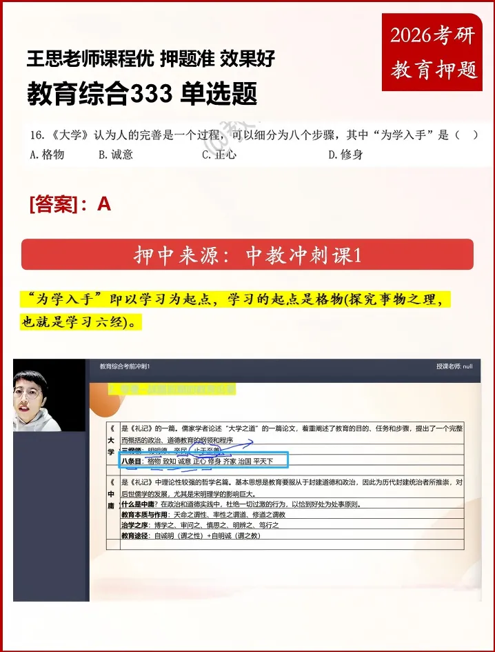 2026 教育综合 333 真题考点全覆盖・命中对比分析 第17张