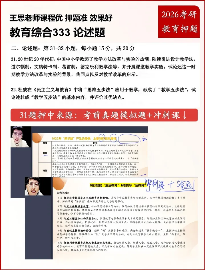 2026 教育综合 333 真题考点全覆盖・命中对比分析 第28张