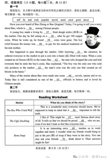 河南中考5年真题——英语语篇填空专练 第6张