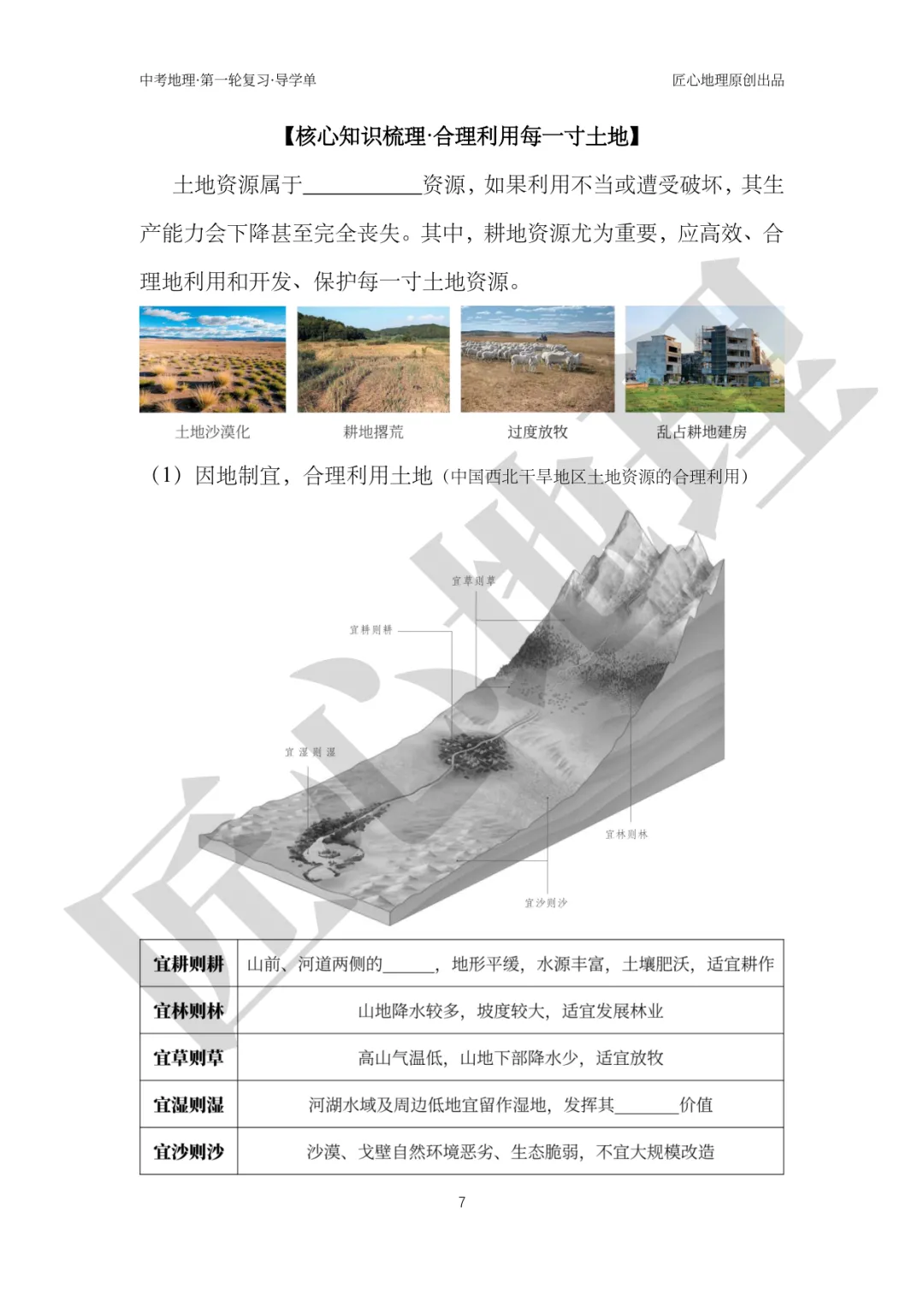 新教材 | 中考一轮复习·中国的土地资源(课件+导学单+练习题) 第12张