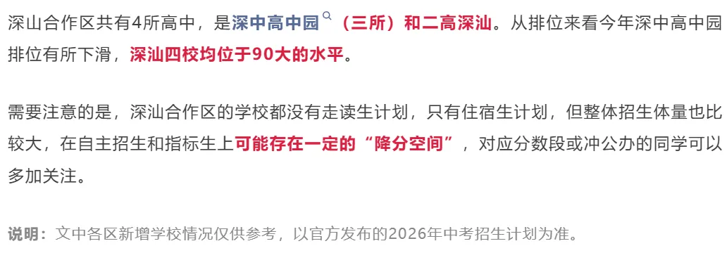 深圳中考择校参考 | 深圳11区共92所公办高中分数线和招生计划!建议收藏! 第22张