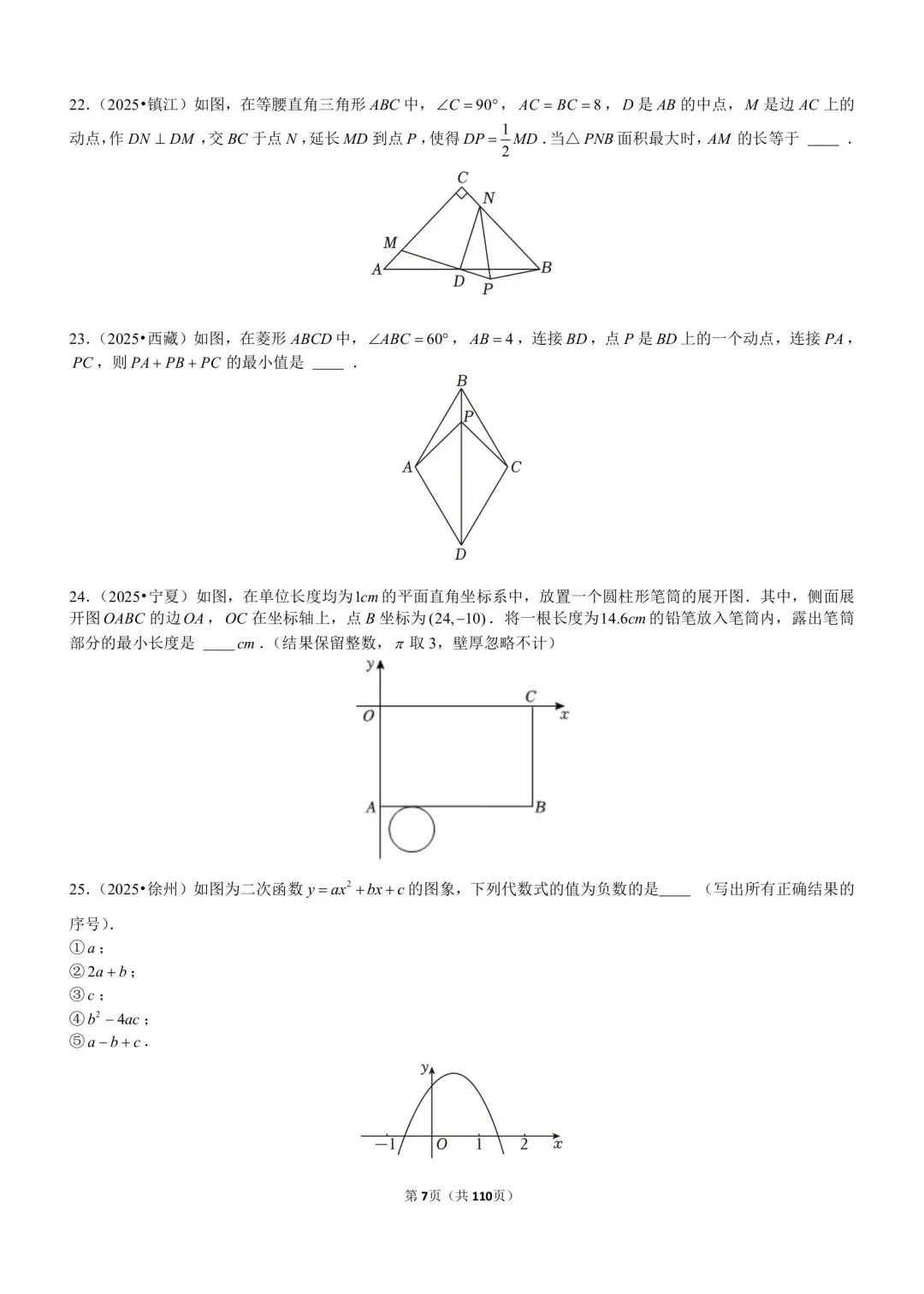中考在线:2025全国中考卷压轴题专练1、2、3及答案 第9张
