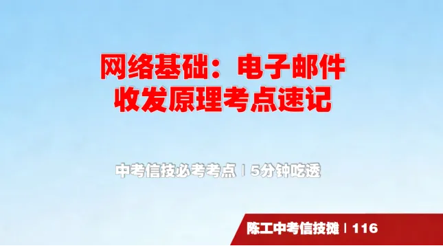 陈工中考信技摊116|电子邮件收发原理考点速记 第1张