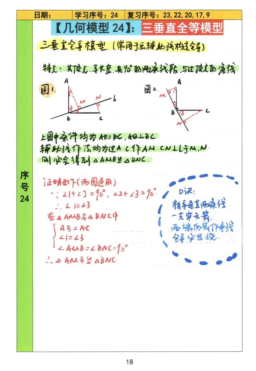 【初中几何】中考几何常考72模型手稿 第19张
