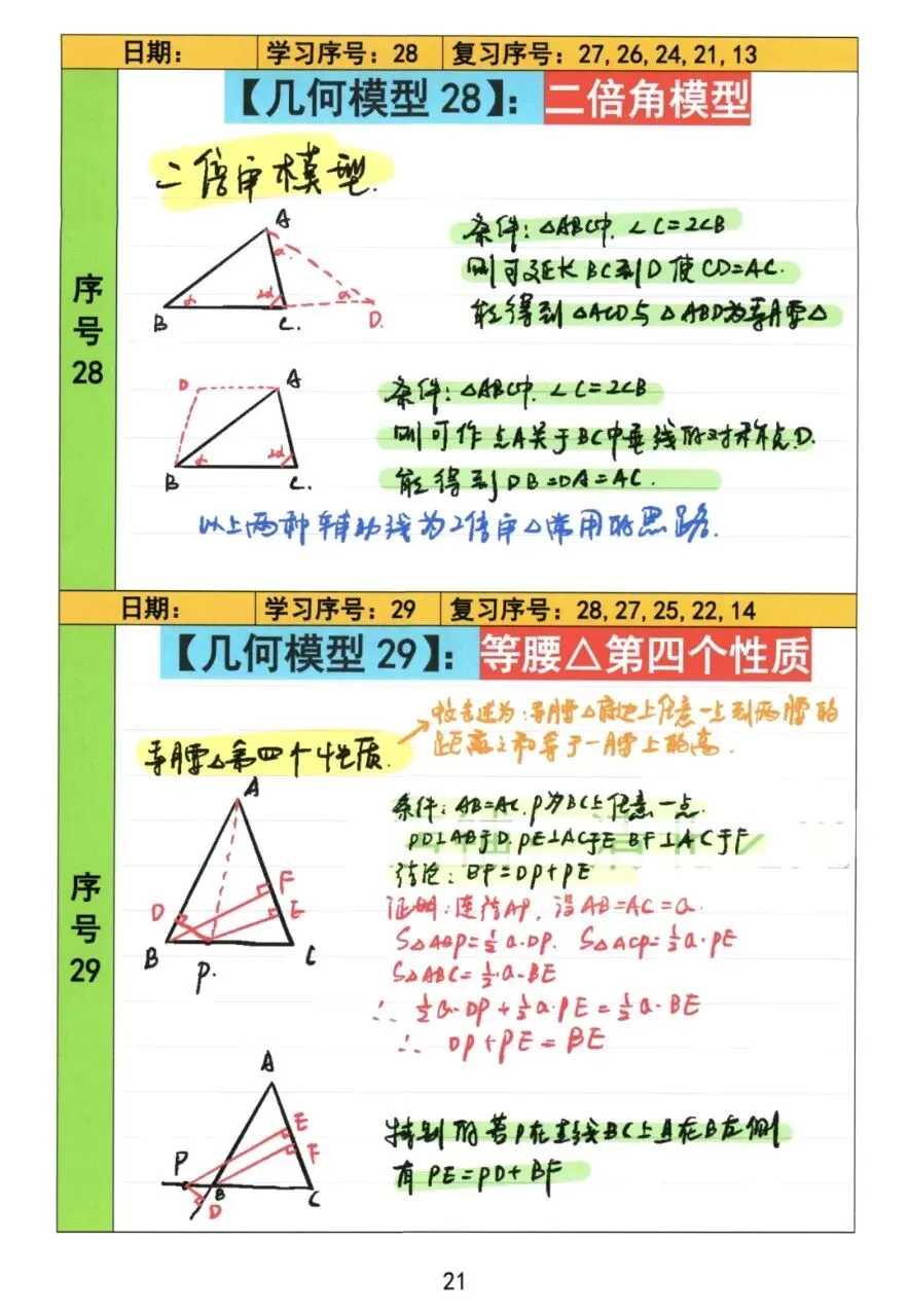 【初中几何】中考几何常考72模型手稿 第22张