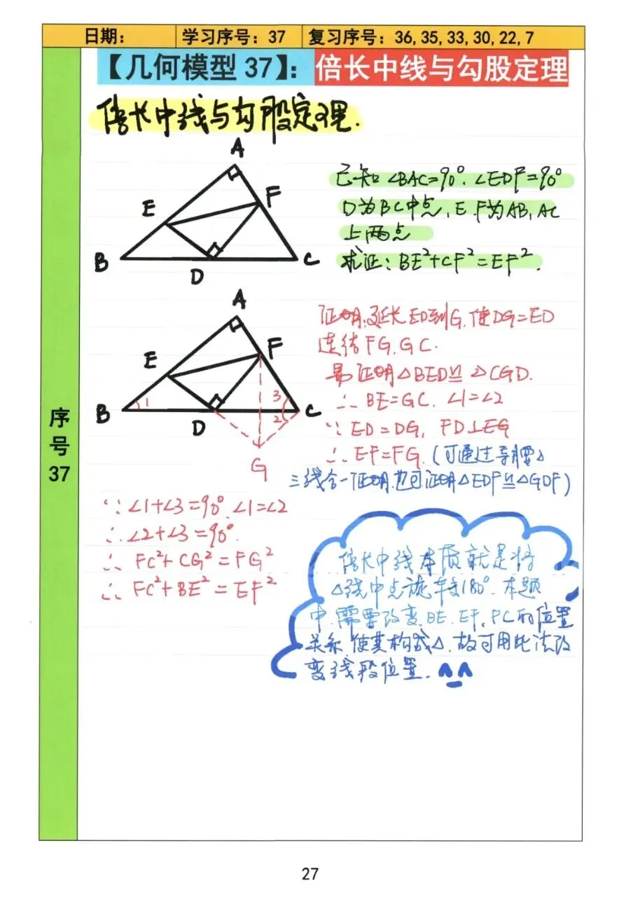 【初中几何】中考几何常考72模型手稿 第28张