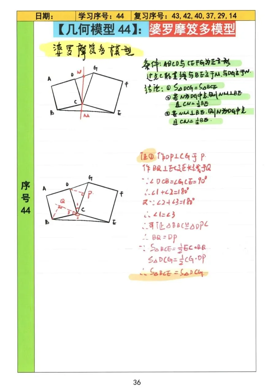 【初中几何】中考几何常考72模型手稿 第37张
