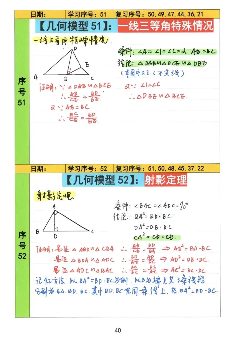 【初中几何】中考几何常考72模型手稿 第41张