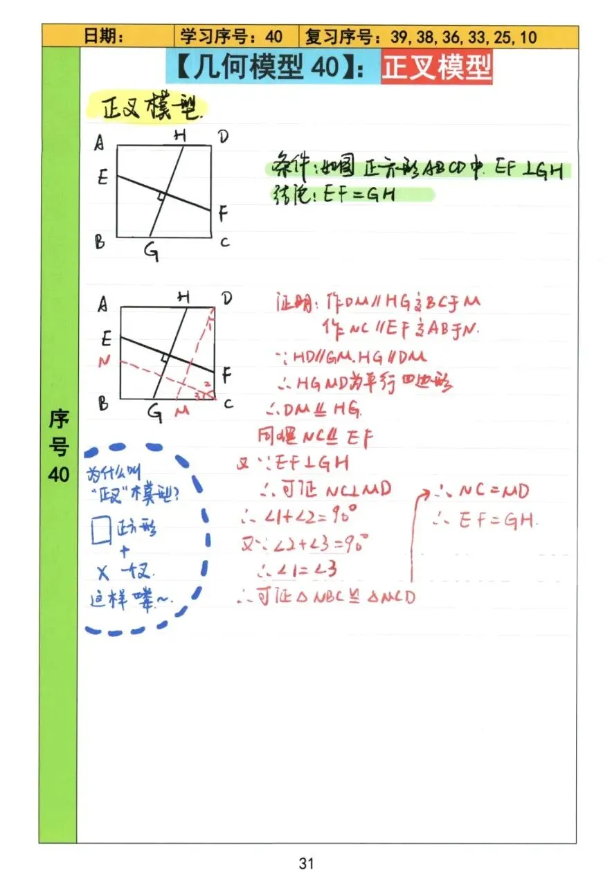 【初中几何】中考几何常考72模型手稿 第32张