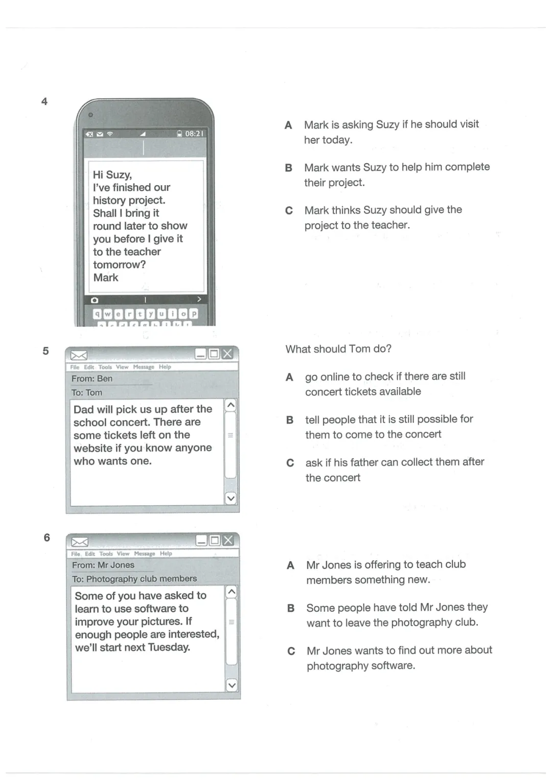 最新KET阅读与写作真题模考(1) 第3张