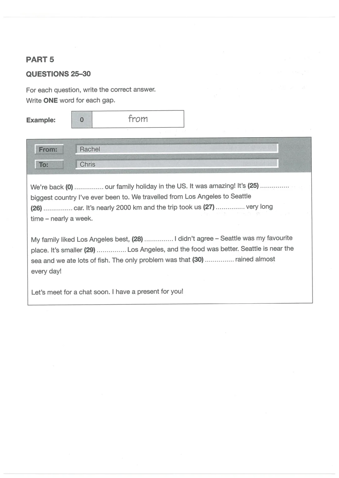 最新KET阅读与写作真题模考(1) 第9张