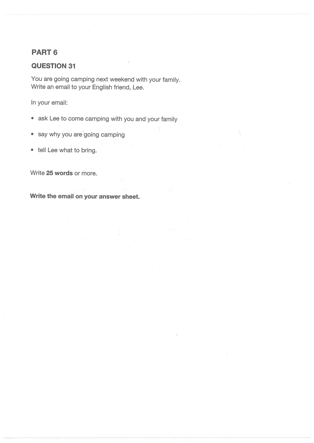 最新KET阅读与写作真题模考(1) 第10张