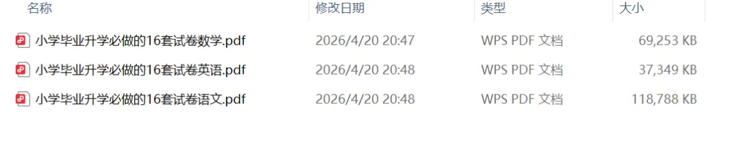 2026《小学毕业升学必做的16套试卷》 第2张