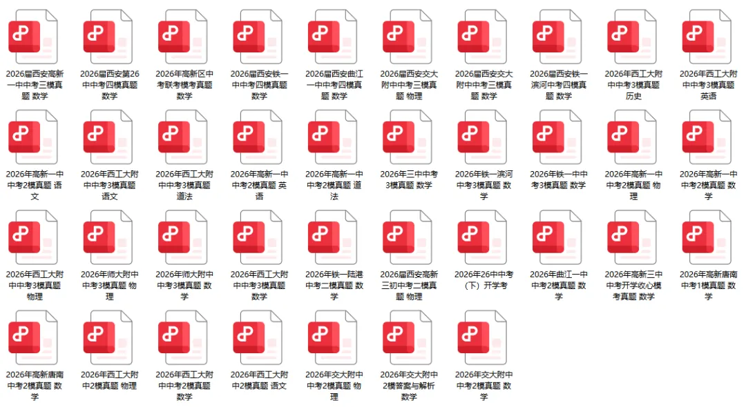 【中考模考真题】2026届西安各校中考最新模考真题,高新一中、交大附中、26中......PDF打印版下载→ 第3张