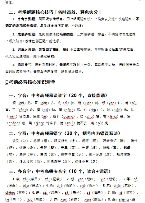 2026年中考语文二轮专题复习(考点精讲+解题技巧+重难点突破+实战演练),打印一份给孩子吃透了,考试轻松突破120分! 第10张