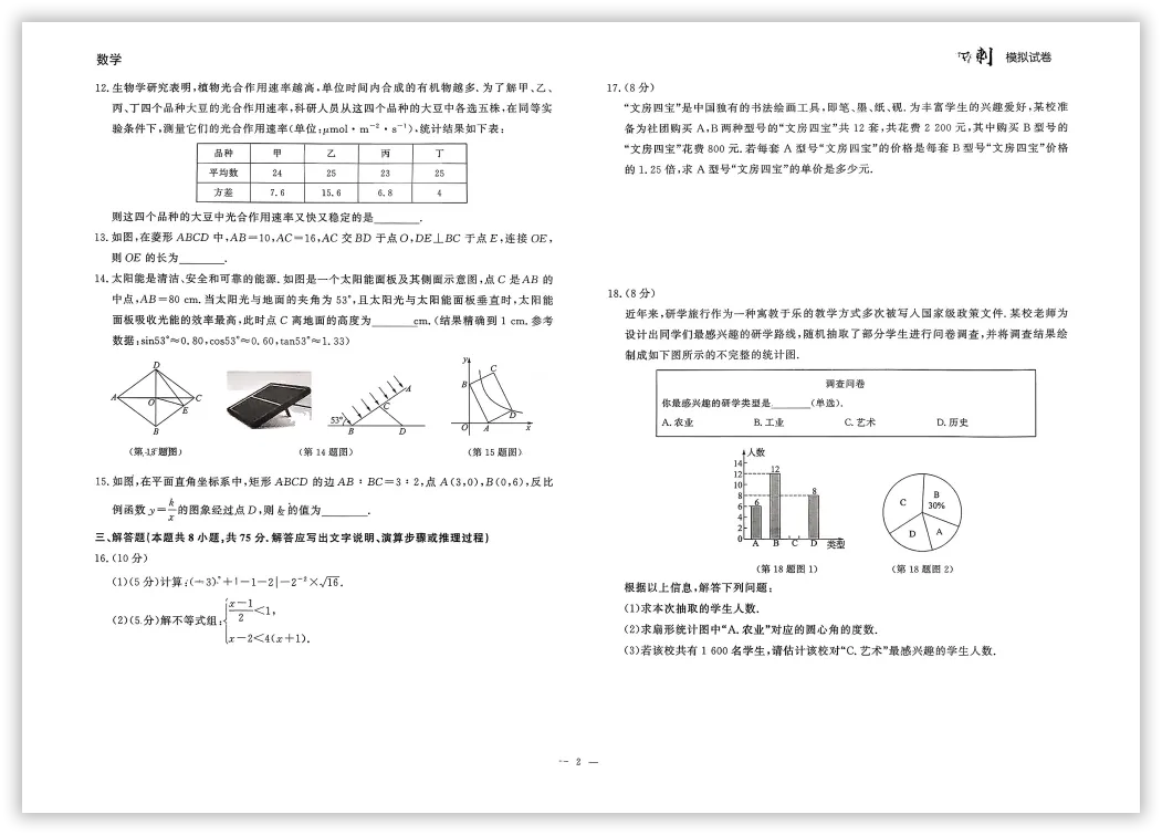 【2026】《初中数学•中考冲刺模拟试卷》中考(人教版),超全知识点梳理、例题解析! 第5张