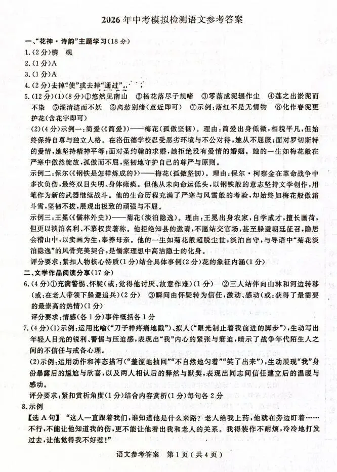 【中考一模·全科】2026.04浙江·杭州市余杭、临平区中考一模试卷(语科数英社·听力) 第10张