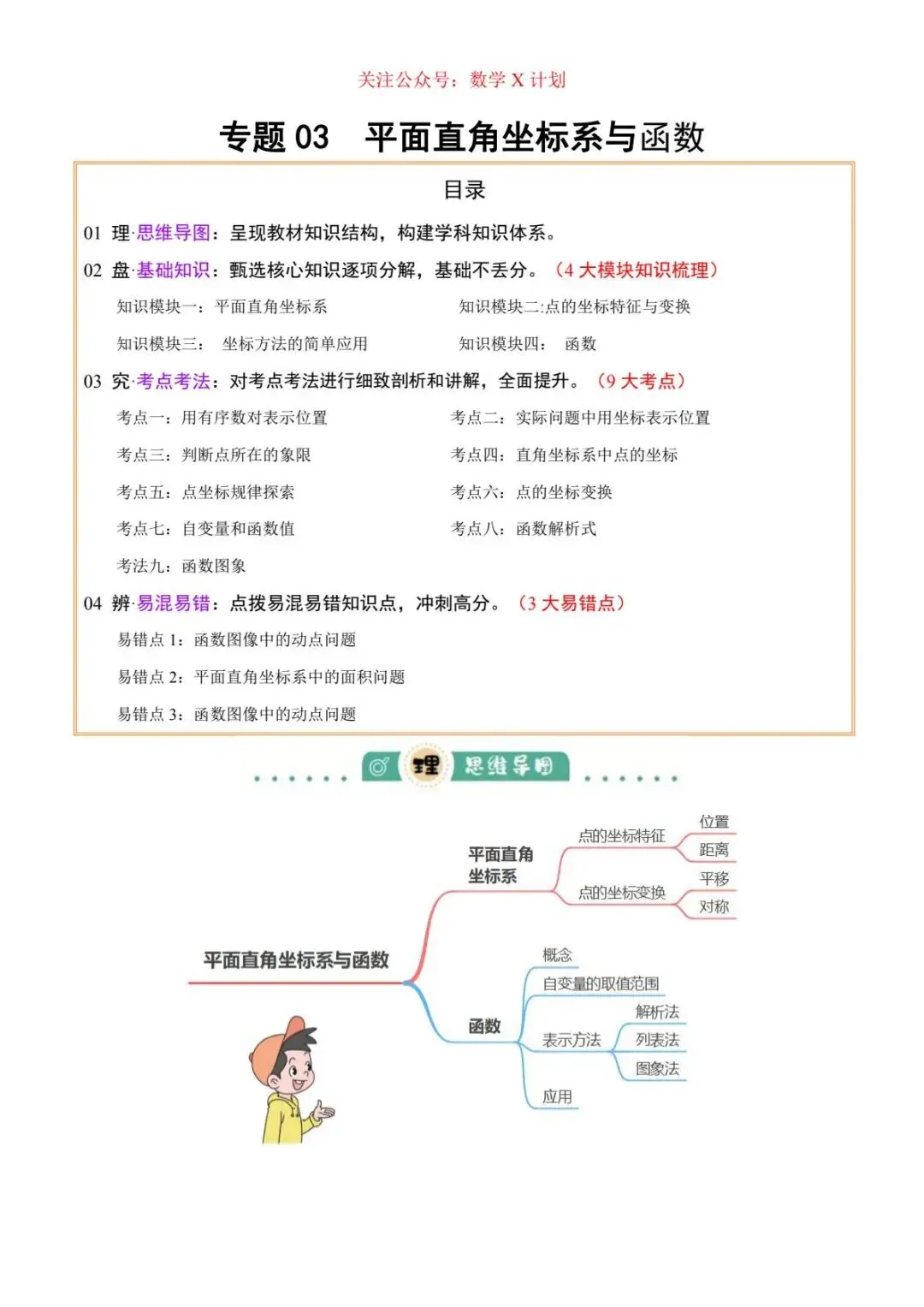 2026年中考数学常考及难考点:平面直角坐标系与函数 第1张