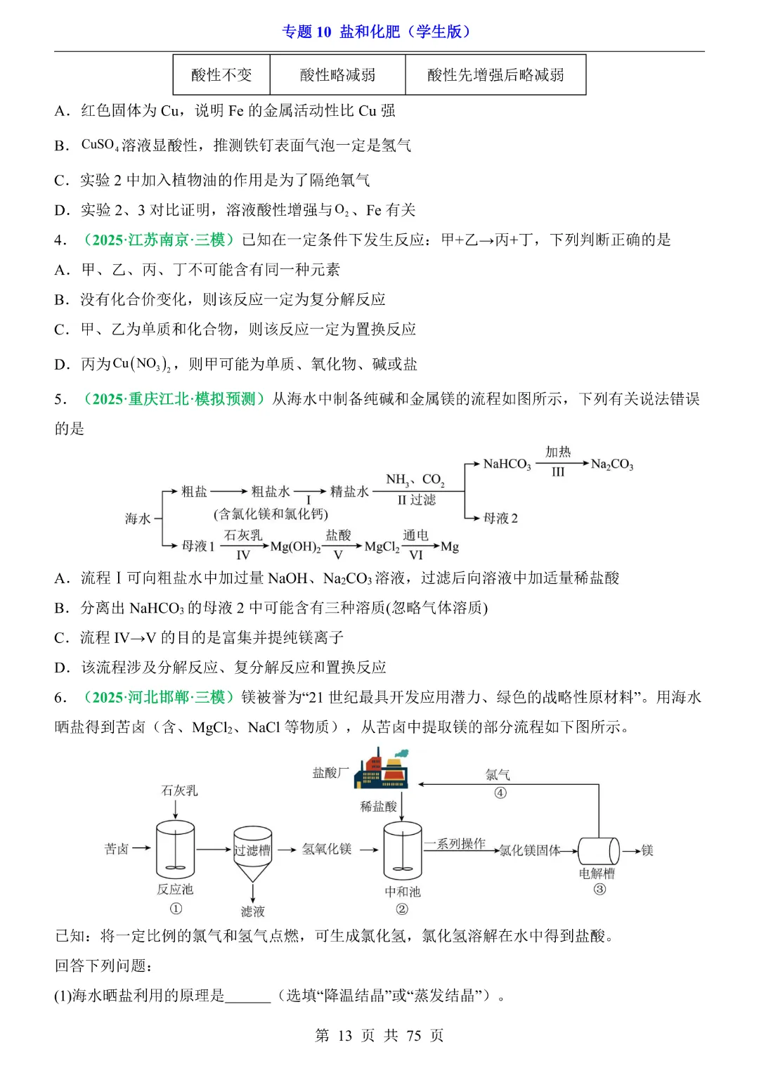 26新九年级下册化学【通用版】中考专项化学《专题10盐和化肥带答案解析》|完整高清电子版可打印 第13张