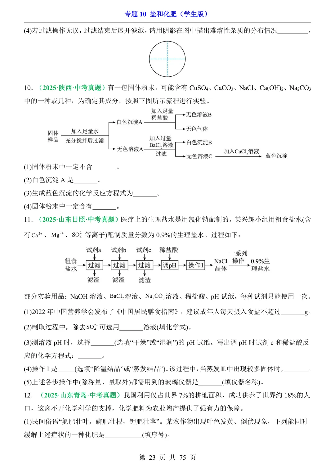 26新九年级下册化学【通用版】中考专项化学《专题10盐和化肥带答案解析》|完整高清电子版可打印 第23张