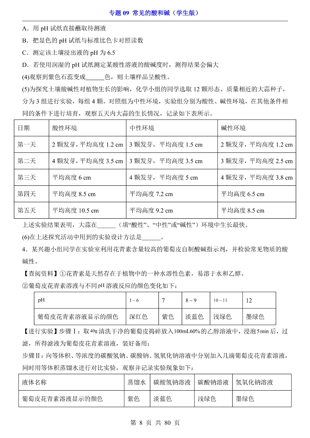26新九年级下册化学【通用版】中考专项化学《专题09常见的酸和碱带答案解析》|完整高清电子版可打印 第8张