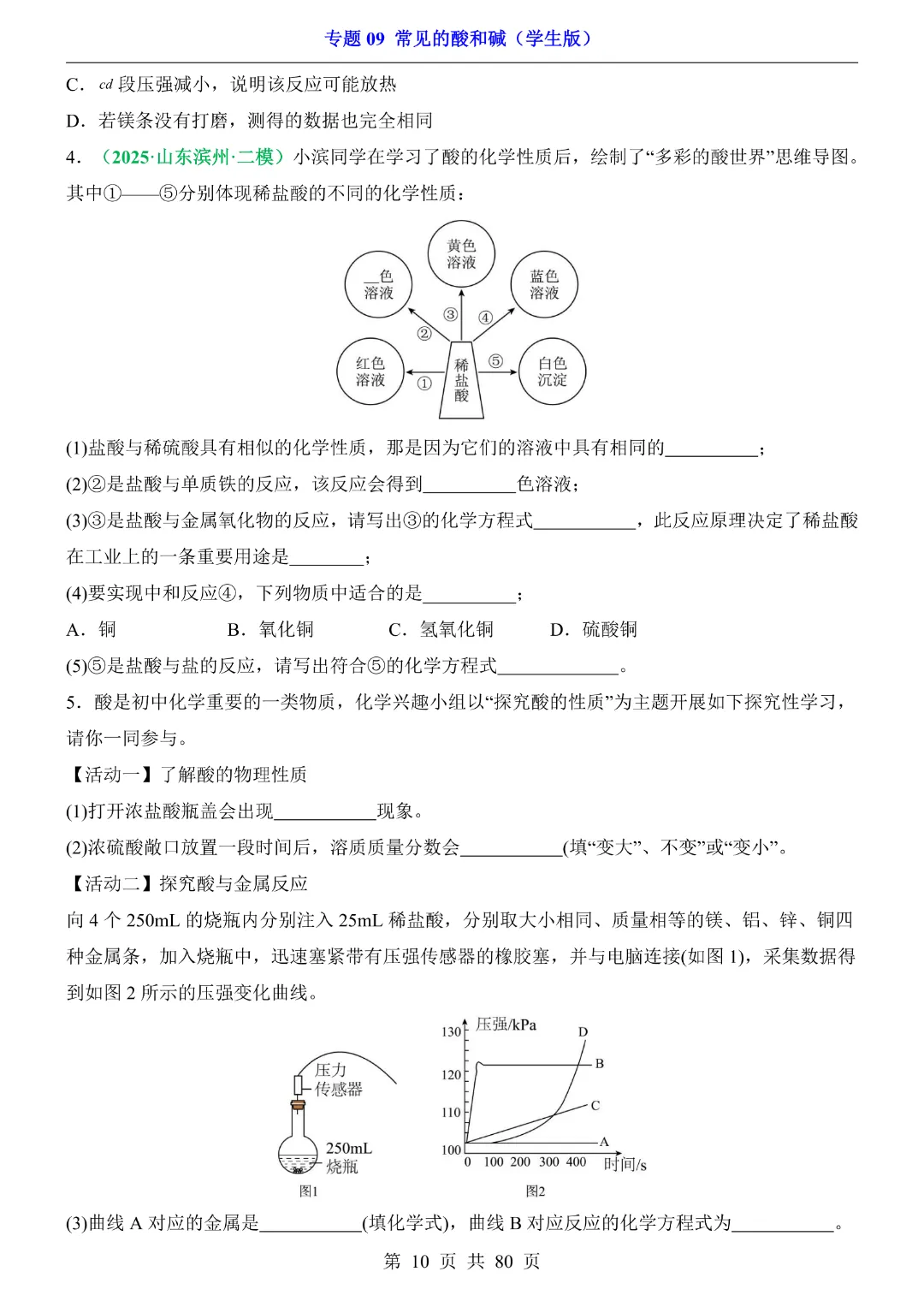 26新九年级下册化学【通用版】中考专项化学《专题09常见的酸和碱带答案解析》|完整高清电子版可打印 第10张