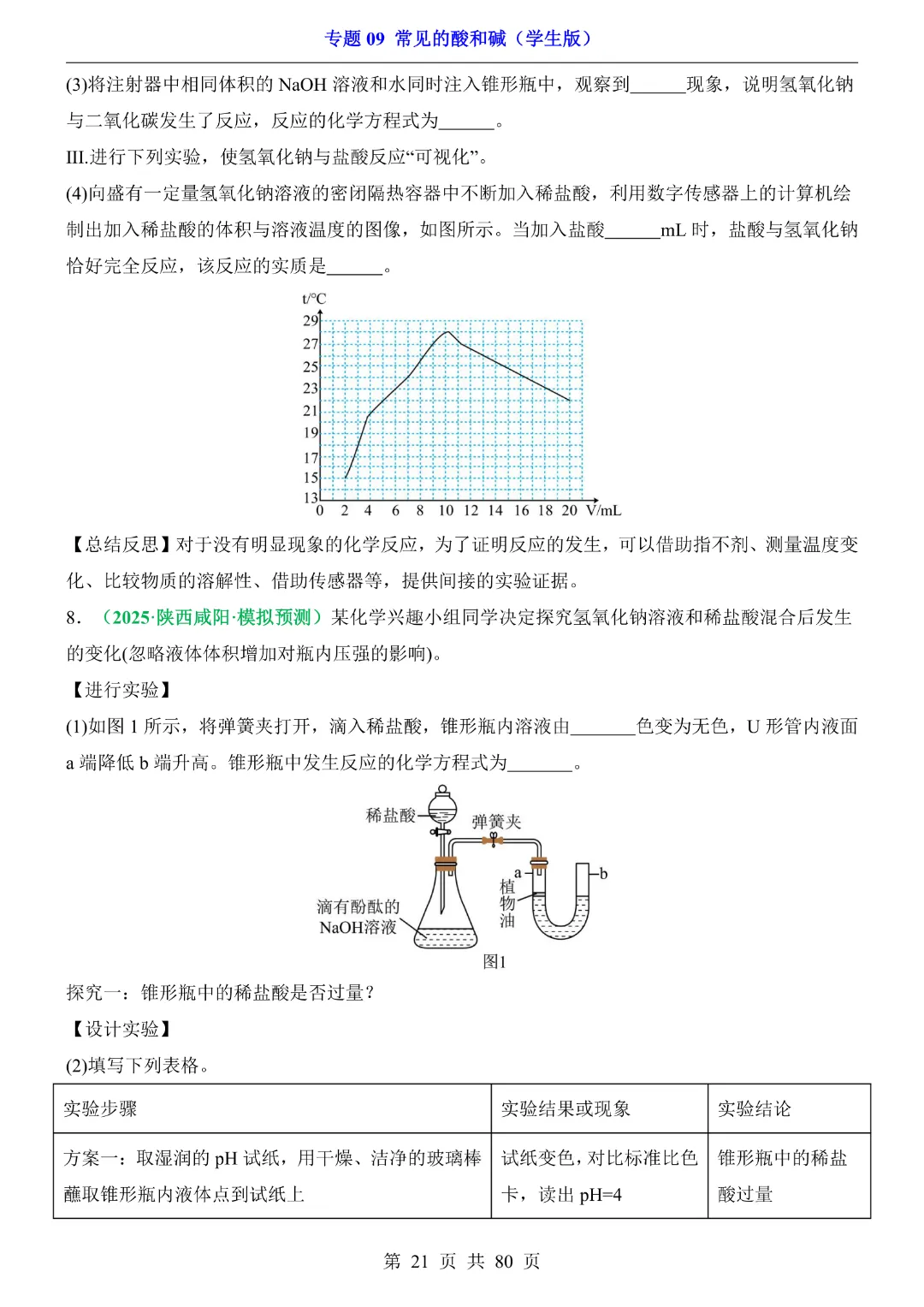 26新九年级下册化学【通用版】中考专项化学《专题09常见的酸和碱带答案解析》|完整高清电子版可打印 第21张