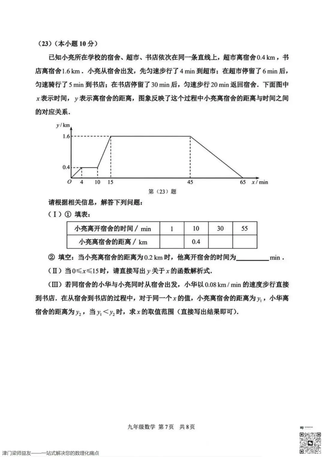 2026天津市红桥区中考一模数学试卷 第8张
