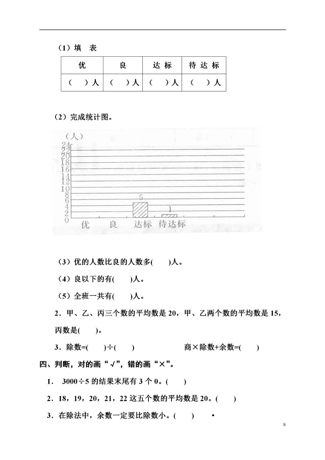 人教版三年级数学下册全册试卷汇总! 第11张
