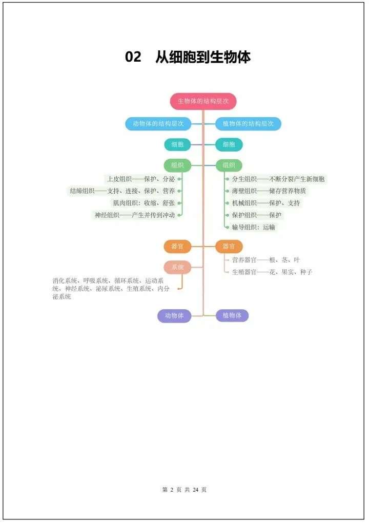 【中考生物】2026年中考生物会考必背知识导图24大汇总(全国通用版)完整电子版可打印! 第10张
