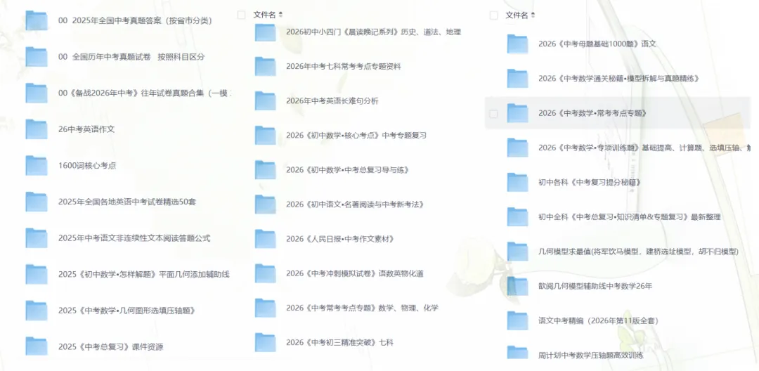 【中考资料】2026新中考全科考卷试卷资料免费分享,历年真题全套汇总:定心卷/黑白卷、大小卷/必刷题、考前冲刺/模拟卷、预测卷/押题卷 第1张
