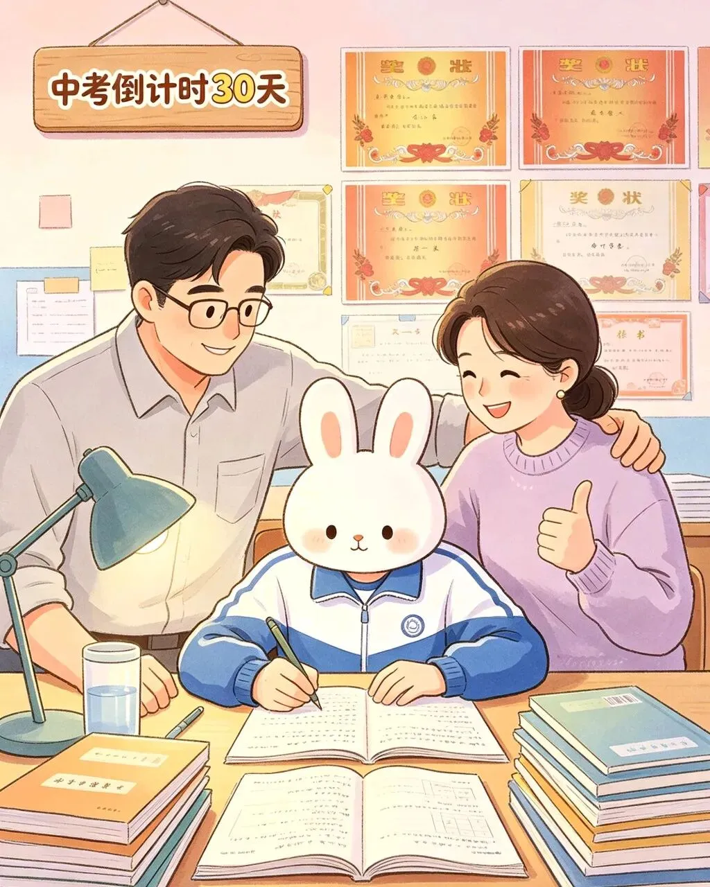 中考倒计时,2011年的小兔子,九年级的家长都相互说一声加油 第1张