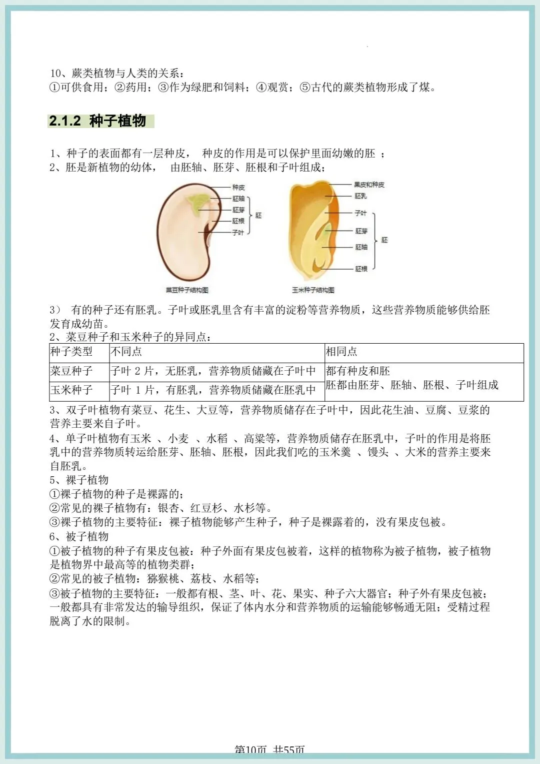 2026春中考初中生物会考知识点清单(共55页),电子版可打印! 第9张