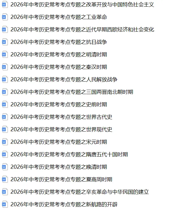 2026《中考历史•常考考点》20大专题(附答案解析)(全国通用),电子版可打印! 第3张