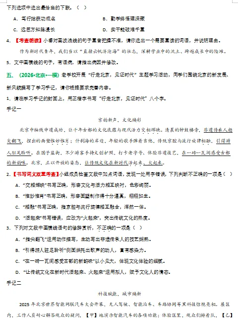 2026年中考语文二轮复习重难点专练,打印一份给孩子,考试轻松突破120分! 第7张
