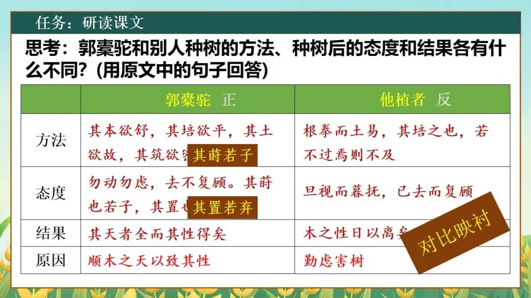 (2025高考真题导入)观种树,知养人——高二选必下《种树郭橐驼传》 第23张