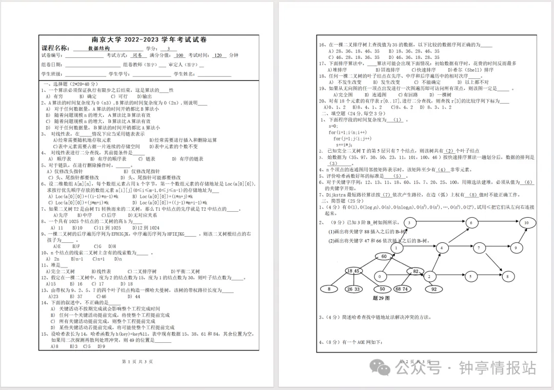 南京大学历年期中期末真题来了~ 第5张