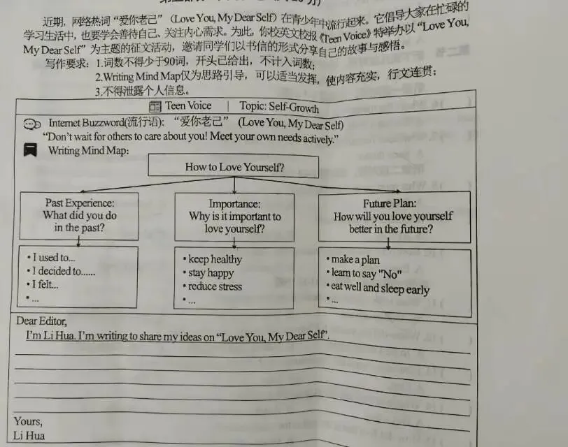 中考英语作文How to love yourself? 第1张